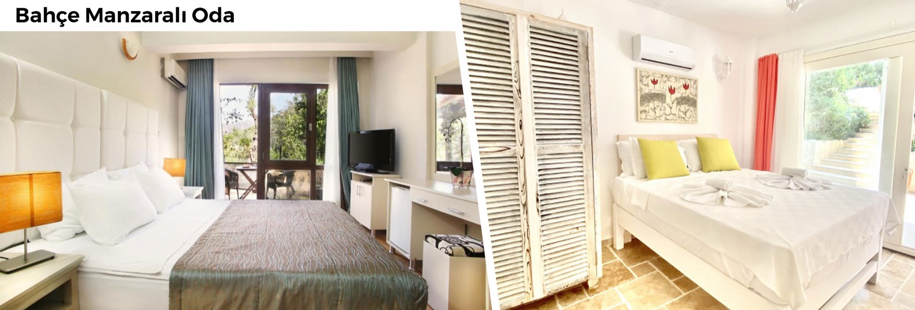 Bahçe manzaralı otel odaları